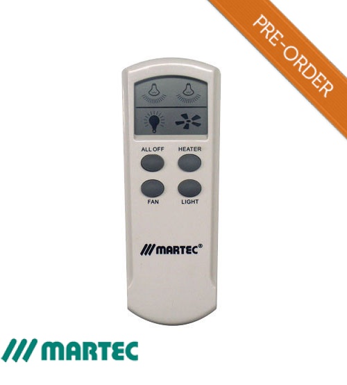 Martec Bathroom Heat, Light & Exhaust Fan LCD Remote Control & Receiver Kit
